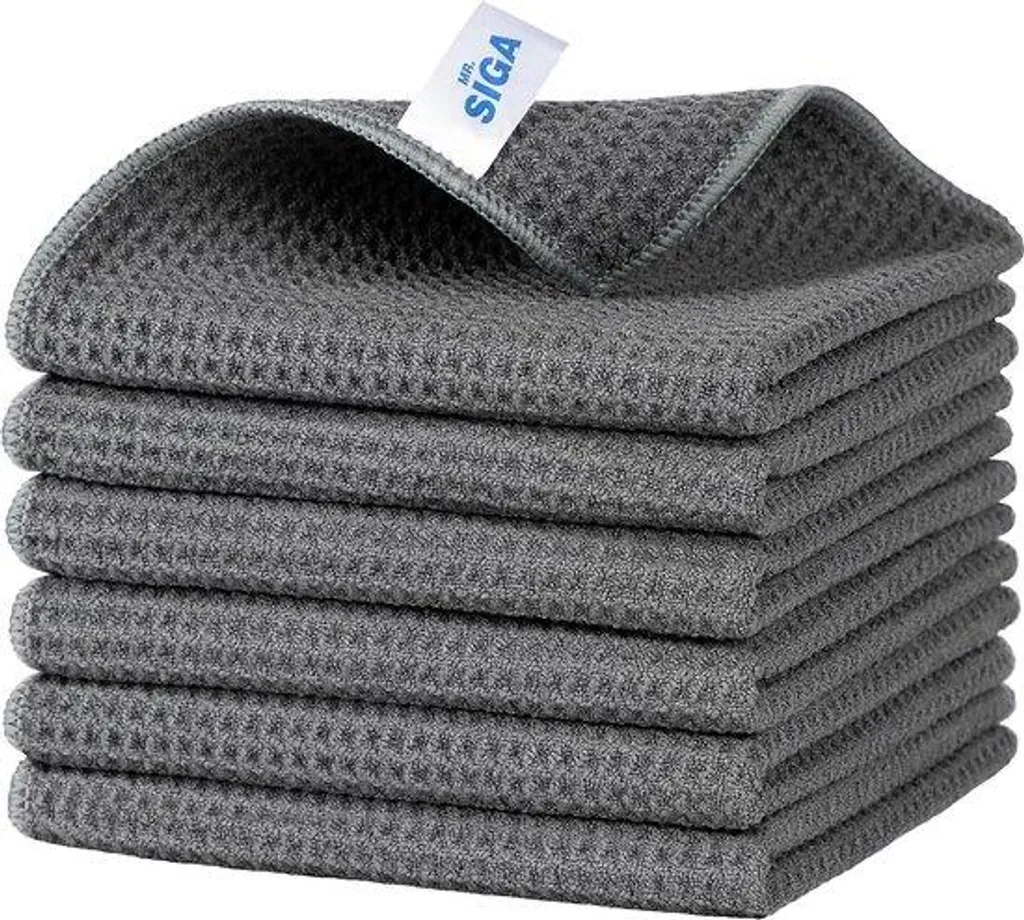 Chiffon microfibre pour cuisine et salle de bain lot de 6 gris lavables