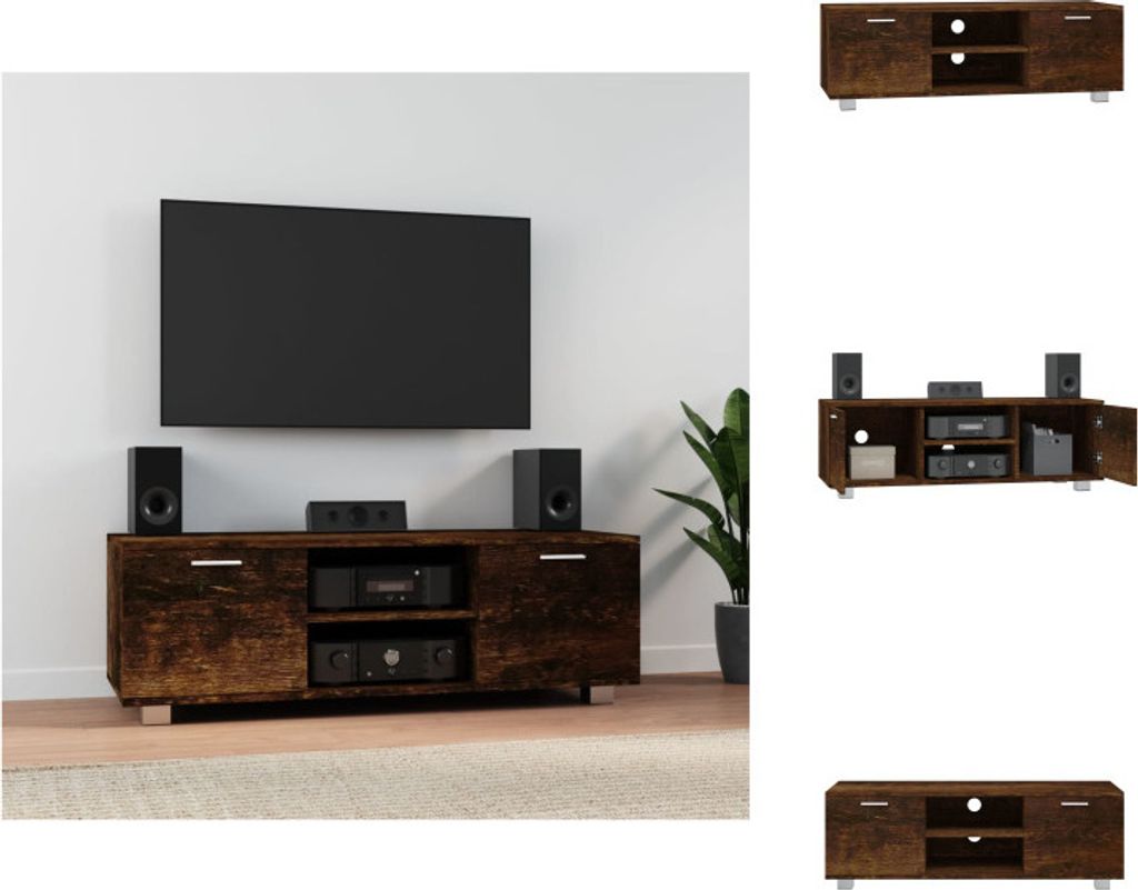 vidaXL TV-Schrank Räuchereiche 120x40,5x35 cm Holzwerkstoff Produktbild 