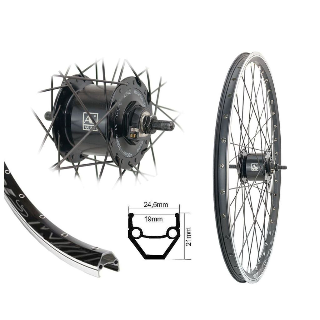Vorderrad 24" Nabendynamo Hohlkammerfelge Felgenbremse Produktbild 
