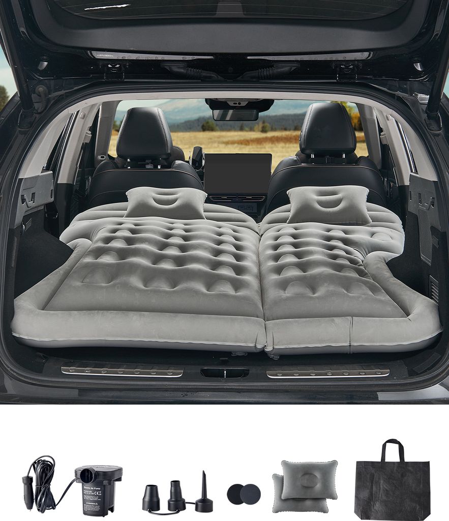 VEVOR Auto-Aufblasmatratze, aufblasbare Campingmatratze, beflocktes, verdicktes Reisebett, tragbare Isomatte für die meisten SUVs, MPVs und Limous...