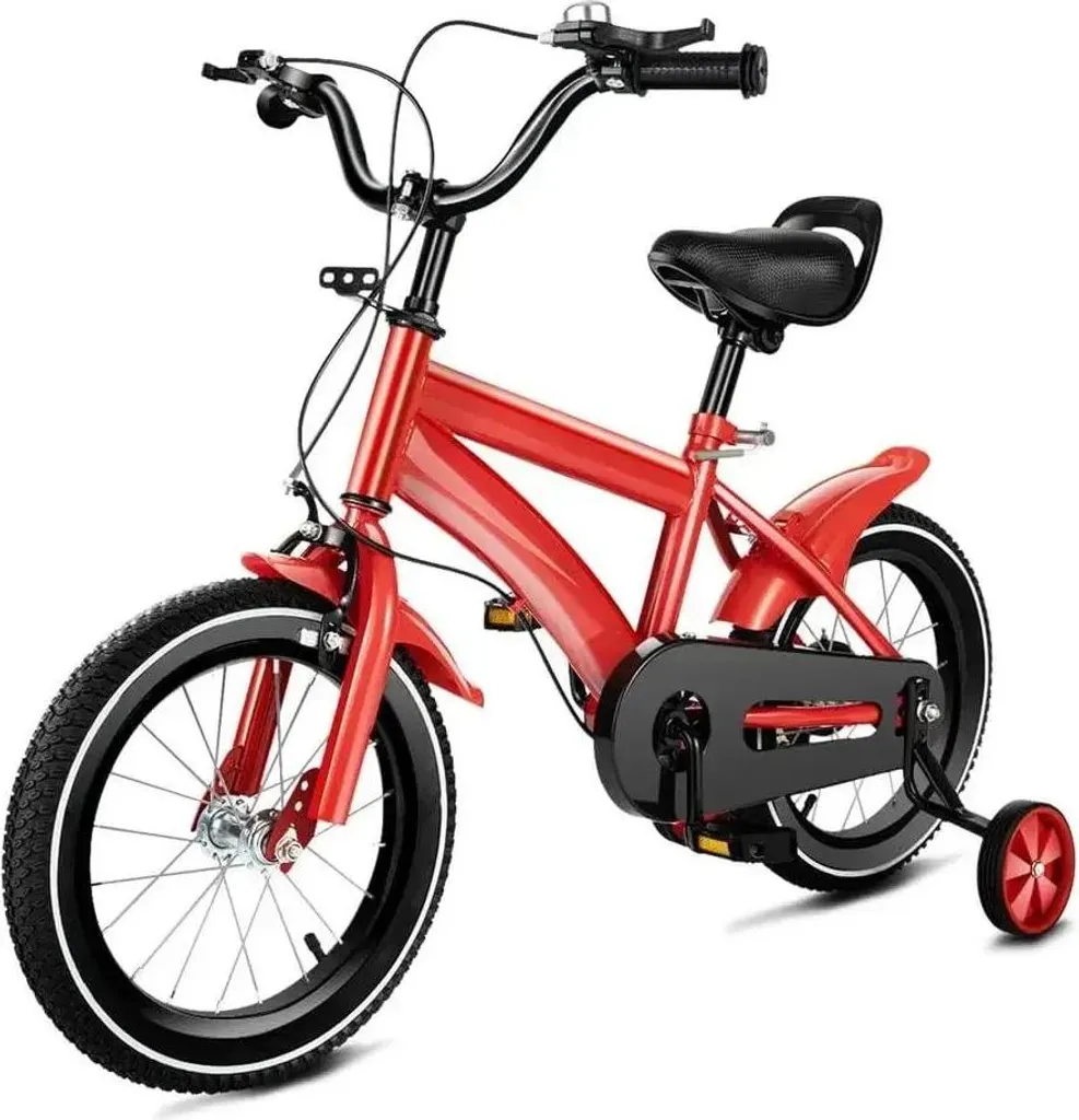Vélo enfant 14 pouces en fibre de carbone rouge avec double suspension