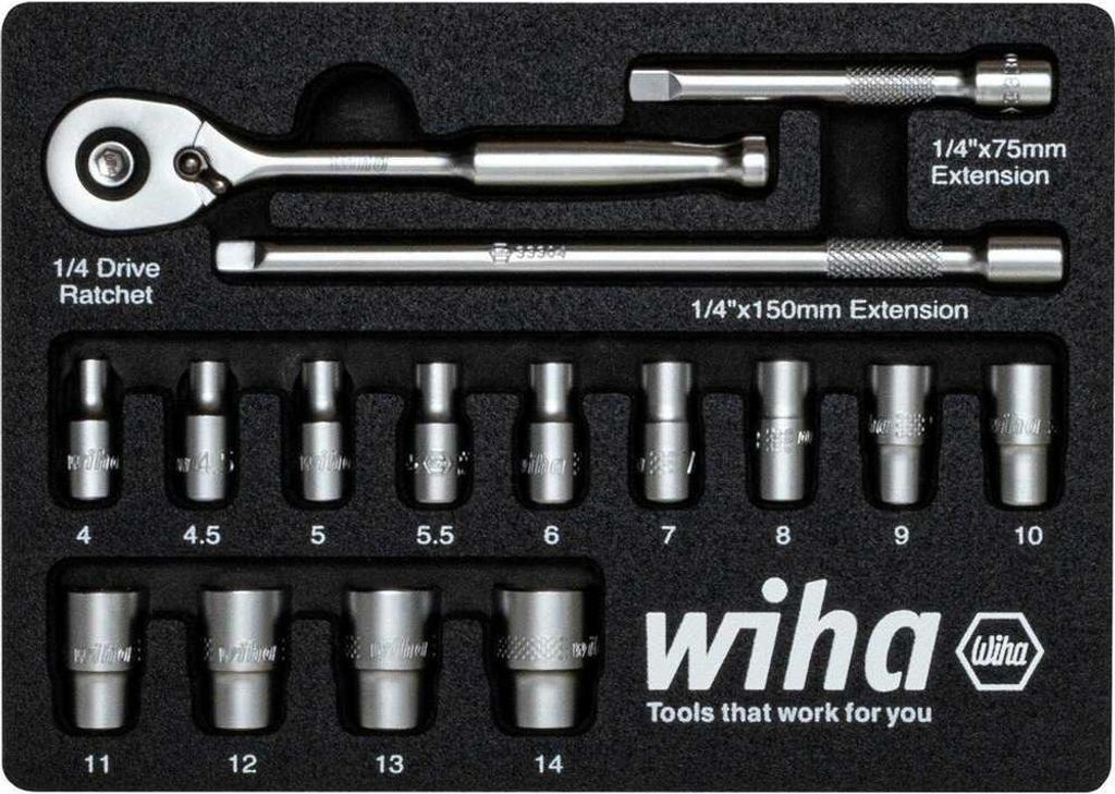 Wiha 44683 Steckschlüsseleinsatz-Set 1/4 197 mm (44683)