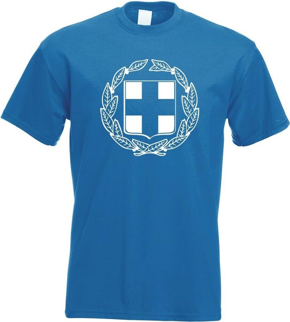 Kiwistar - T-Shirt - royal - Griechenland Wappen Motiv Bedruckt Funshirt Design Print - mit Motiv Bedruckt - Funshirt Design - Sport - Freizeit - H...