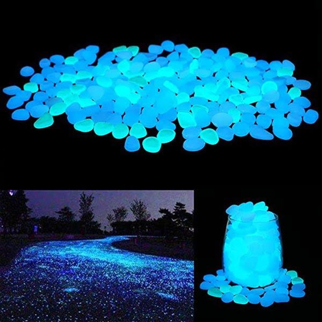 Leuchtsteine 100 Stück fluoreszierende Dekosteine Garten Weg Blumentopf Balkon - DECORSTONES