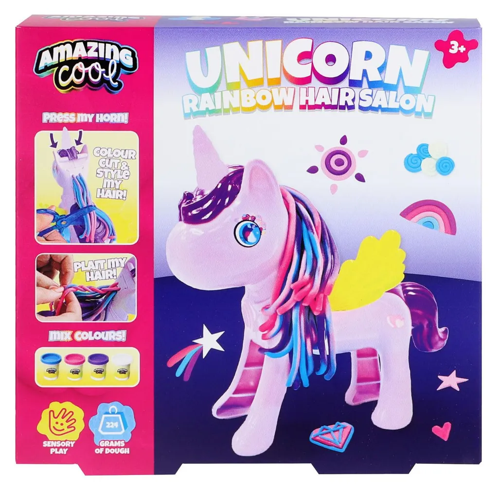 Kit salon de coiffure pour enfants Licorne Arc-en-ciel, 2 accessoires