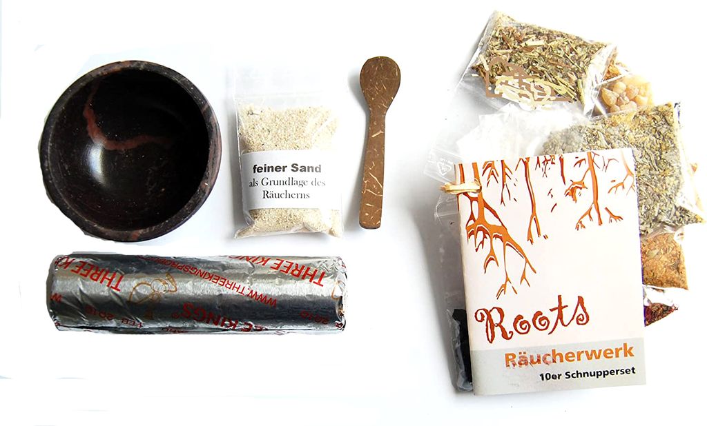 Starter-Set, komplettes Räucher-Set, Räuchermischungen und Produktbild 