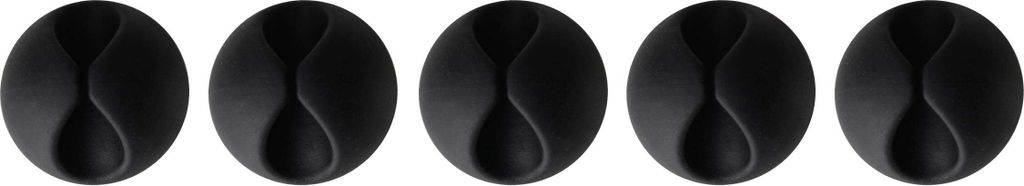 Natural Goods Berlin Kabelclip SINGLE, Kabelhalterung, Klebemontage für Strombabel, Ladekabel, USB-Kabel, Schwarz, 5 Stück