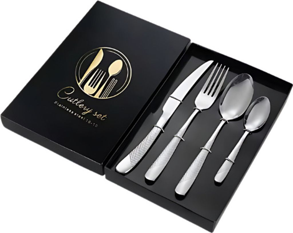 Stilvolles 4-teiliges Besteckset aus Edelstahl in Silber – Perfekt für jede Gelegenheit