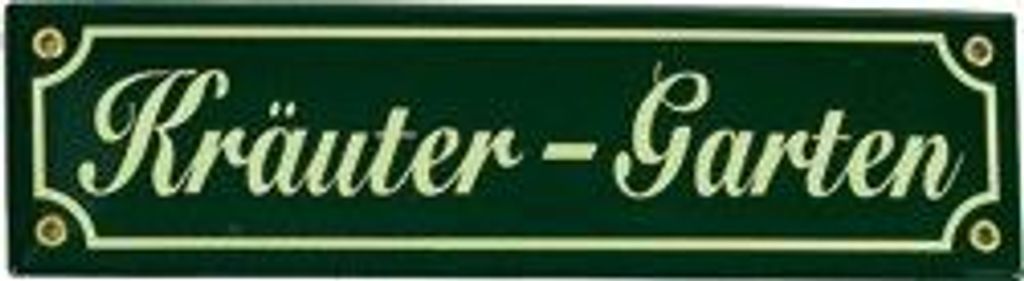 Emaille Schild Kräutergarten