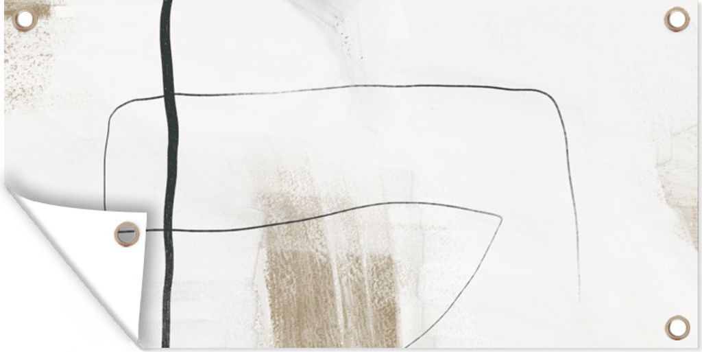 MuchoWow 80x40 cm Outdoor-Poster Gartendeko Sichtschutz Garten Poster für den Garten Malerei - Abstrakt - Minimalismus