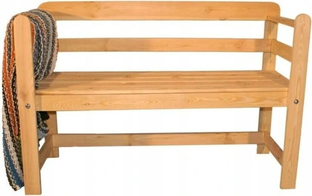 Banc enfant bois massif stable 110x75cm assise robuste bois naturel