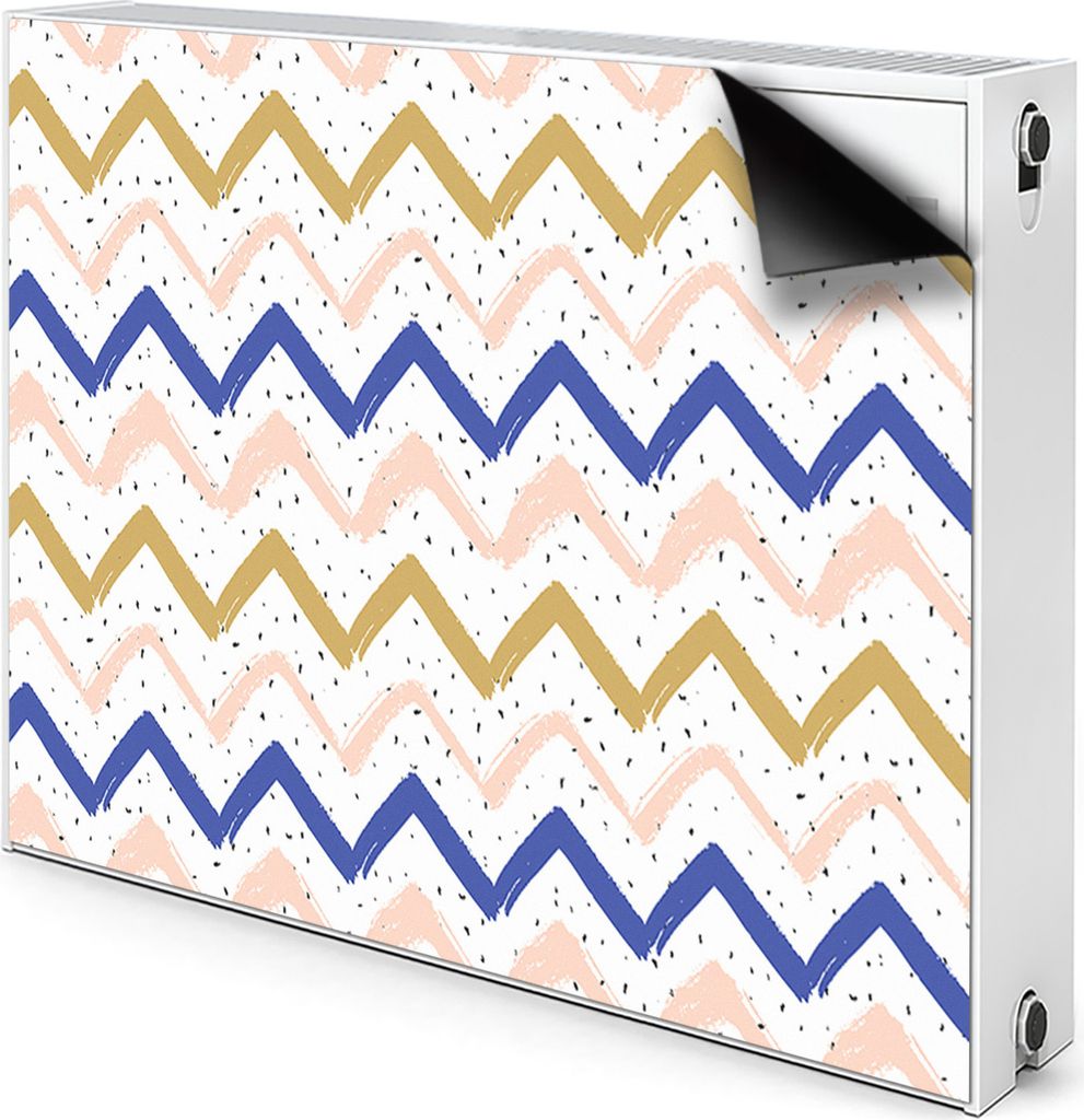 Magnet Heizkörper Heizkörper-Abdeckung Heizkörperabdeckung 90x60 cm - Gemalte, zickzacks