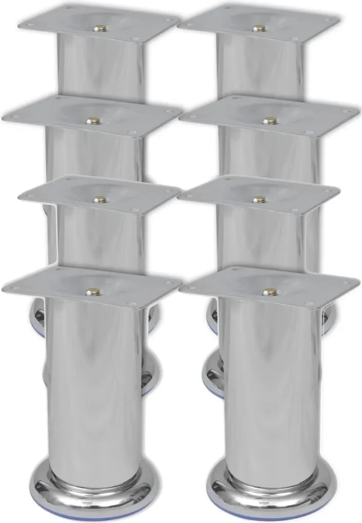 BEI CLORIS Gambe rotonde per divano 8 pz. Cromo 120 mm - Borse Nuovo7091879 2pacchi