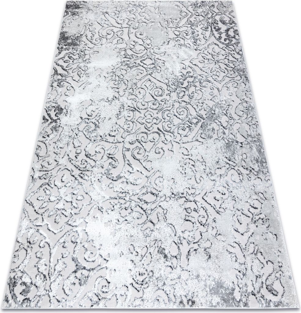 Modern MEFE Teppich 8724 Ornament vintage - Strukturell zwei Ebenen aus Vlies grau Grau 180x270 cm