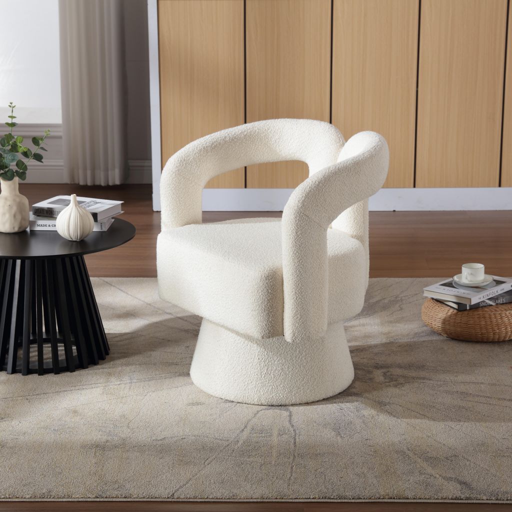 OKWISH Fauteuil pivotant 360°, fauteuil lounge de détente Image du produit 