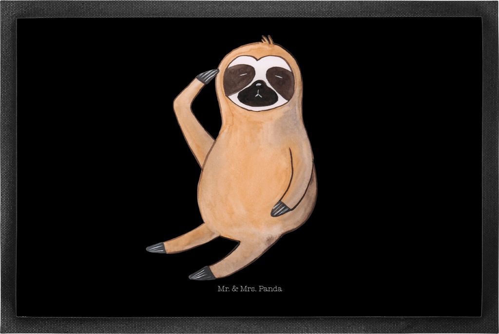 Mr. & Mrs. Panda Schmutzfangmatte Faultier Vogel 50 x 75 cm - Schwarz - Geschenk, Gummimatte, Fussmatte, fußmatte, Sauberlaufmatte, Müde, Schmutz...