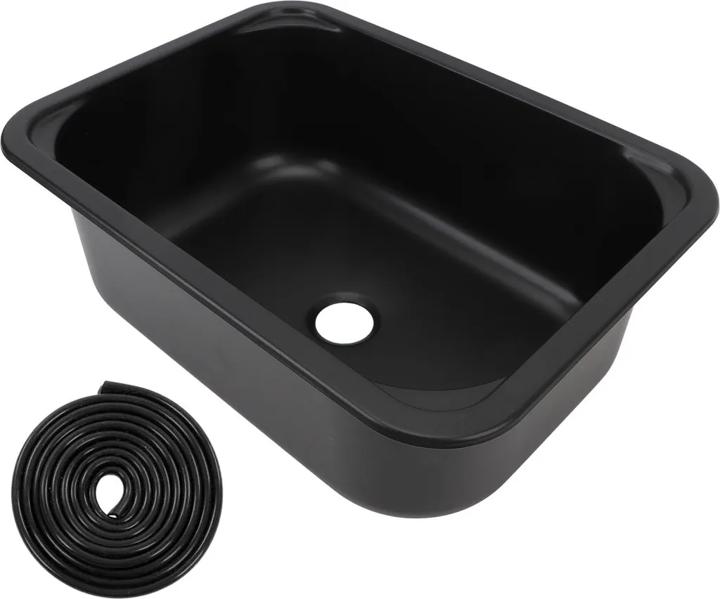 Évier de Camping-Car en Inox 15 Pouces avec Trou de Vidange de 40 mm RV 12