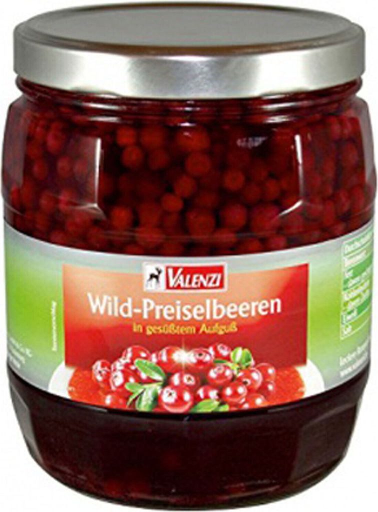 Valenzi divoké brusinky jsou ve slazené tekutině 960g Obrázek produktu 