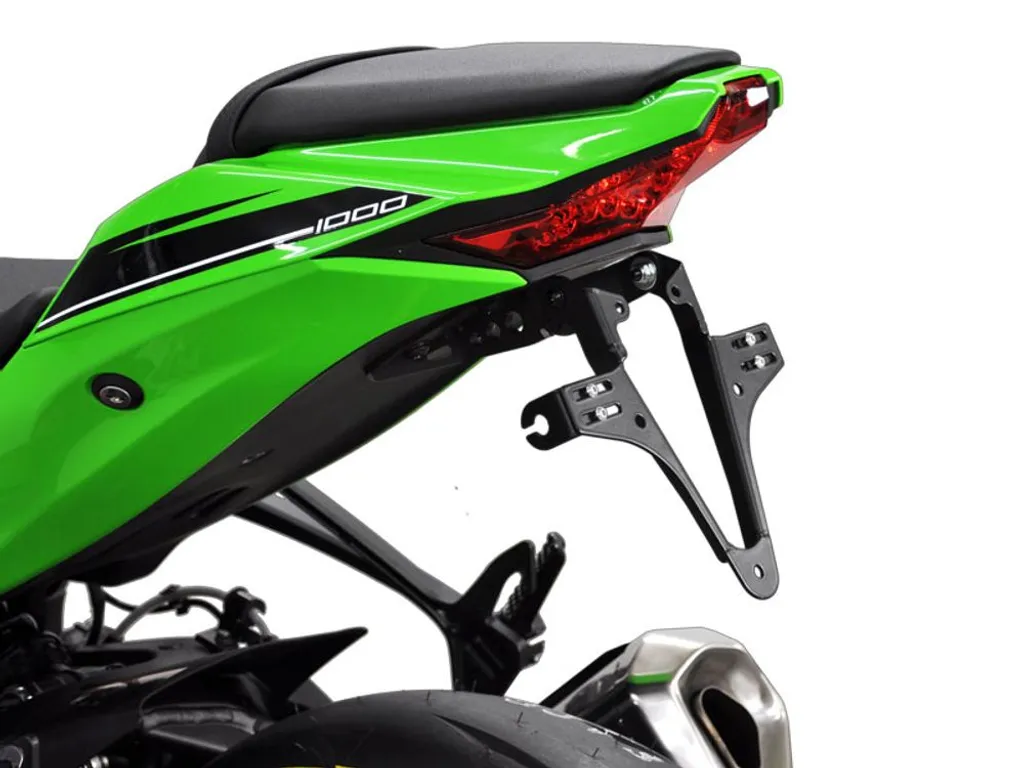 Zieger Basic Portatarga per Kawasaki N | Alluminio Nero | Plug & Play