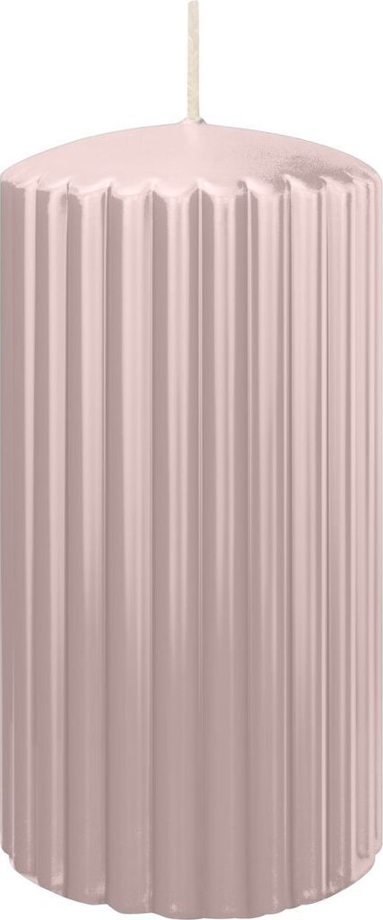 Rillen Kerzen Rose 150 x Ø 80 mm, 4 Stück