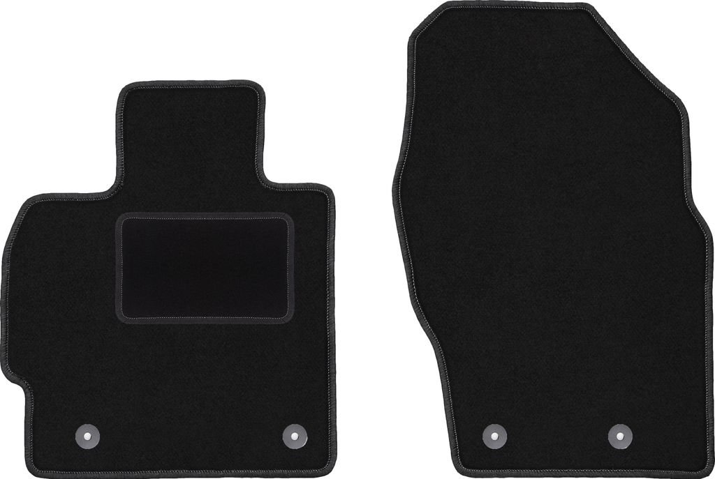 Velours-Fußmatten Vorne passend für Mazda CX-7 (SUV, Bj. 2009-2012) – schwarz, passgenau, mit Befestigungen set 2 Stk. - STANDARD
