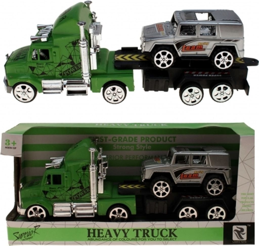 Hochwertiges Spielzeugauto Truck mit Hänger & Auto | American LKW