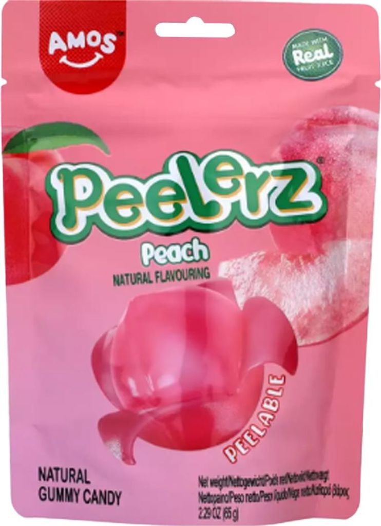 Amos Peelerz Gummy Peach 65g Produktbild 