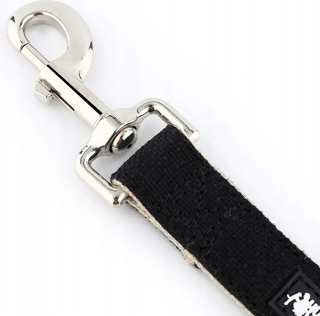 Laisse nylon noir 1,52 m HUGGY DOGGY M avec poignée confort pour chien