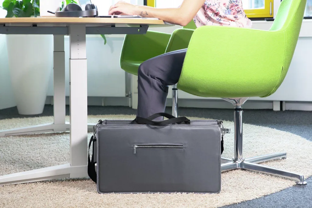 Sacoche de bureau partagé Sigel BA413 en feutre RPET gris format L - 14