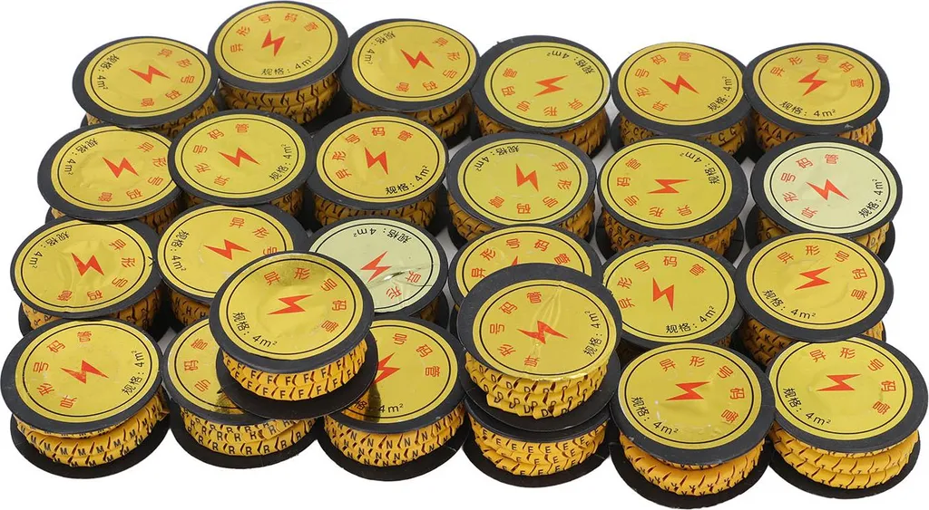 Repères de Câbles Tubulaires Lettres A-Z en PVC pour Fils Électriques 4mm2