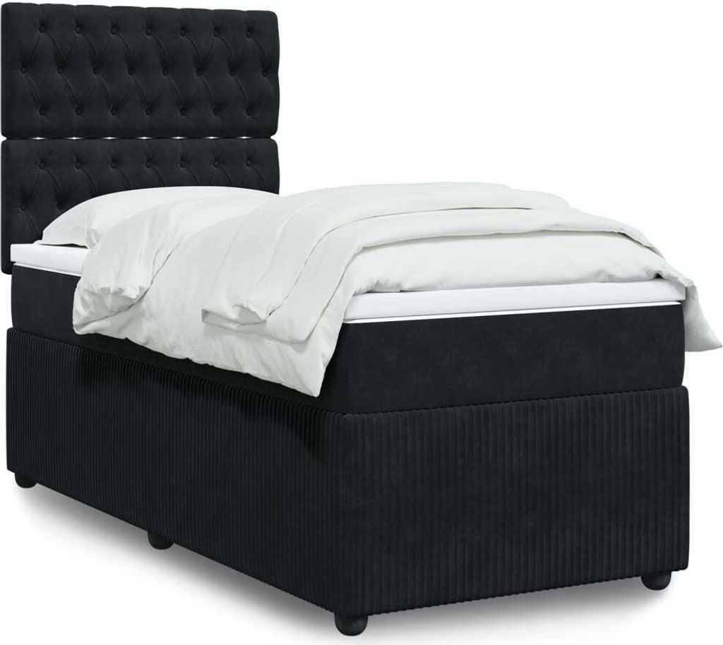 Maison Exclusive - Boxspringbett mit Matratze Schwarz 80x200 cm Samt