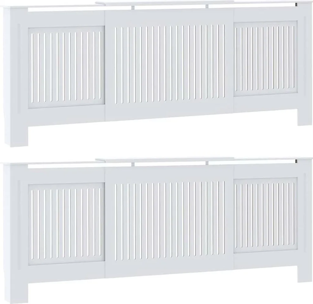 Meuble Cache-radiateur Double Blanc 205 cm de Long - Design Contemporain