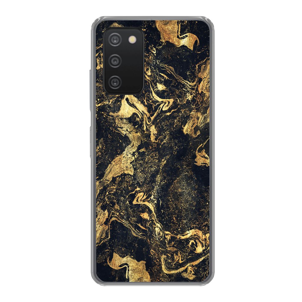 MuchoWow Handyhülle Schutzhülle Hülle für Samsung Galaxy A33 5G Marmor - Luxus - Gold Silikon Softcase Handy Hülle - Kartenhalter