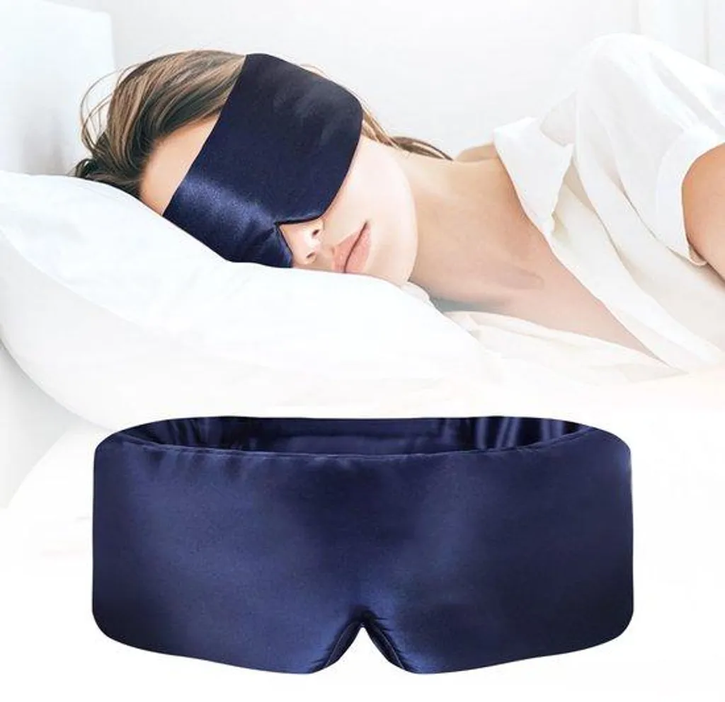 Masque sommeil 100% soie naturelle bleu marine douceur incomparable
