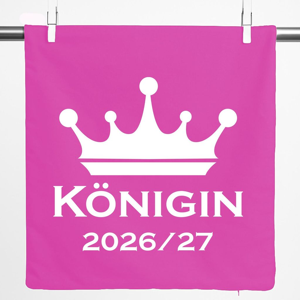 Huuraa Kissenbezug Königin 2026/27 Krone Schüztenkönigin 40x40cm Fuchsia Baumwolle Dekokissenbezug Geschenkidee