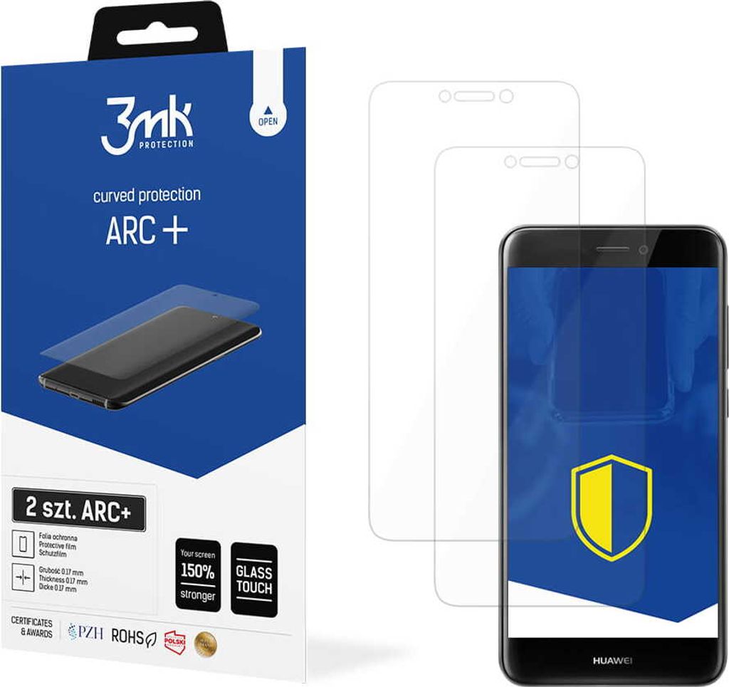 3mk Display Schutzfolie ARC+ für Huawei P9 Lite 2017 0,17mm Self-Heal (2 Stück)