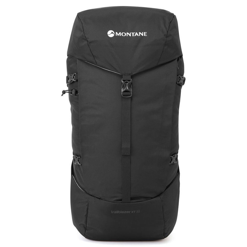 Schwarzer Rucksack "Trailblazer Xt 35" von Montane; geeignet für alpine Aktivitäten.