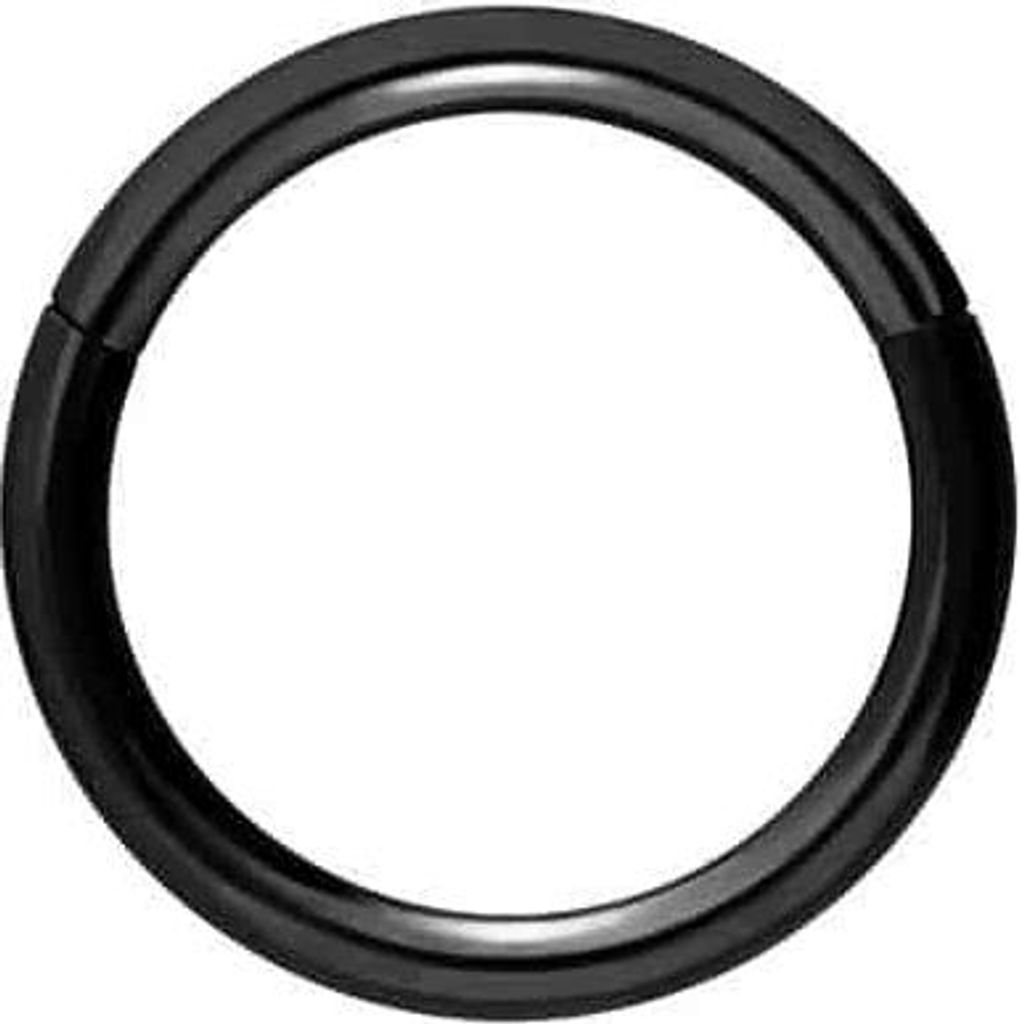 Ohrpiercing, Nasenpiercing, Septum Piercing Titan Segmentring Clicker Schwarz Innendurchmesser: 5mm + Stabstärke: 1mm