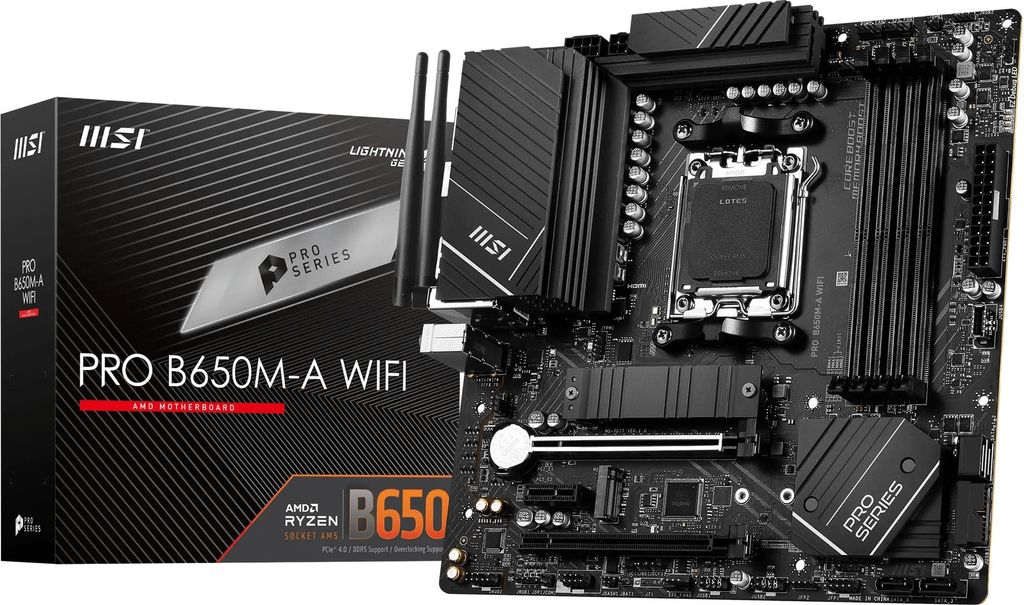 MSI PRO B650M-A WIFI AMD B650 Socket AM5 micro ATX Image du produit 