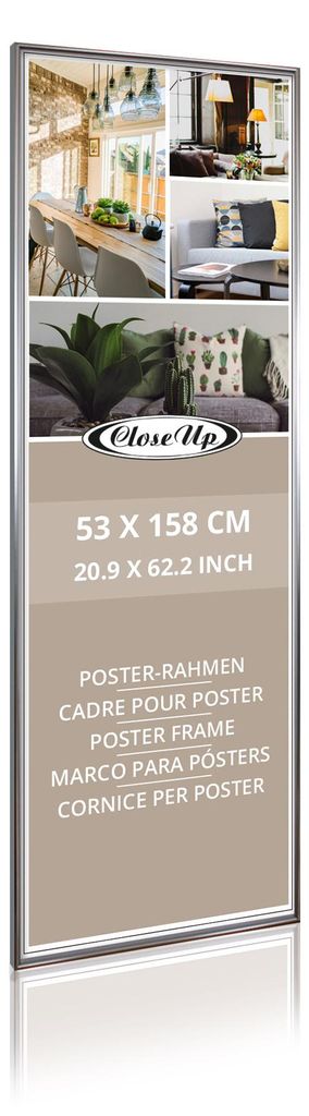 Ramka na plakat 53 x 158 cm srebrna Zdjęcie produktu 