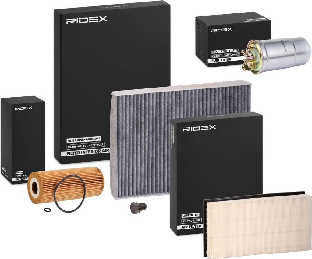RIDEX Filterset Inspektionspaket Filtersatz für VW Golf IV Schrägheck (1J1) Golf IV Variant (1J5) New Beetle Cabrio (1Y7) Bora Limousine (1J2)