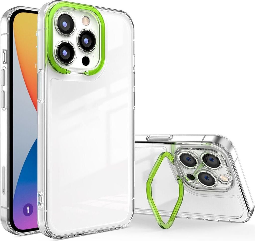König Design Hülle kompatibel mit Apple iPhone 14 Pro Max Kunststoff Soft Handyhülle - Handy Case Leuchtendes Grün
