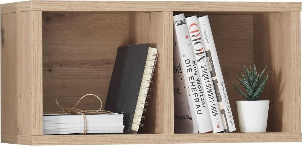 Hängeregal >Filou< 2 Fächer, Artisan Eiche Nachbildung - 25x50x20cm (BxHxT)