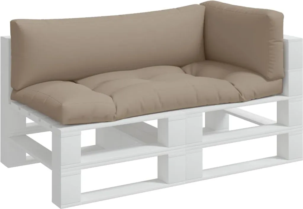 Offerta Cuscini Pallet 3 Pezzi Taupe | Tessuto Liscio Divano Esterno - 3