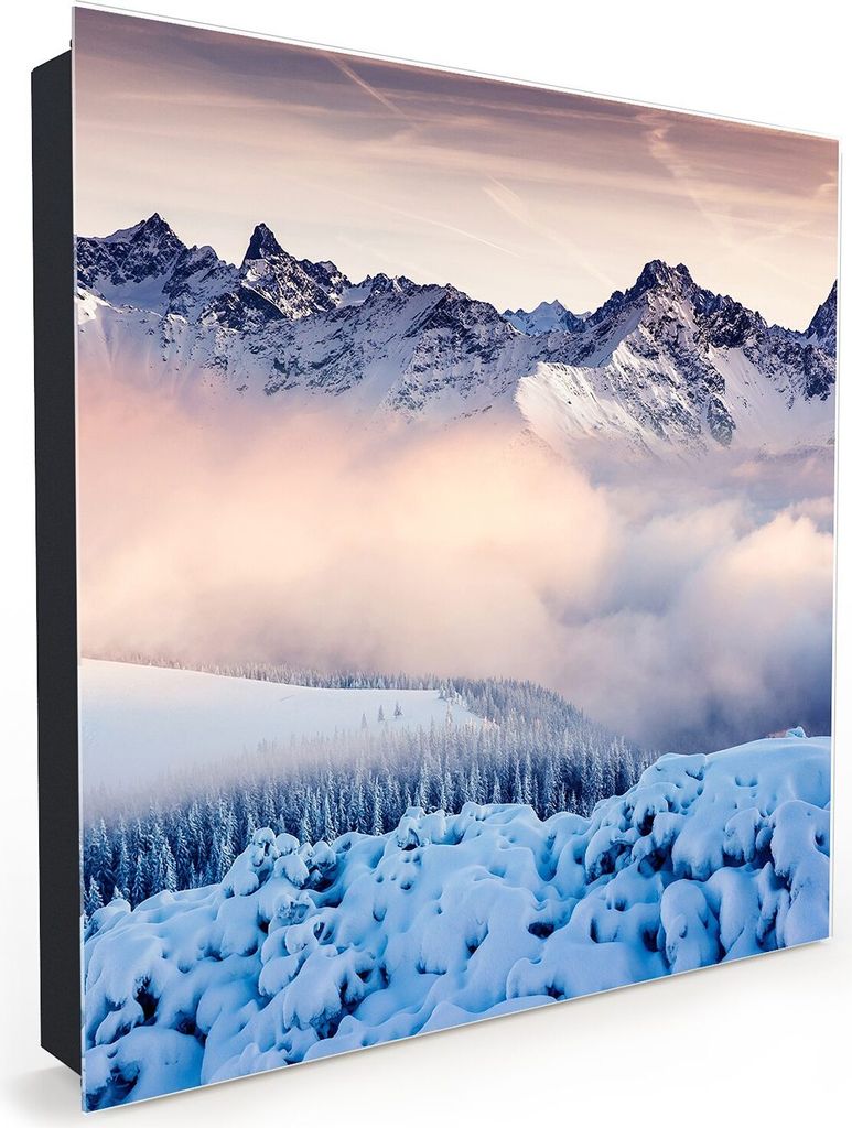 Nachbildung-Schlüsselkasten, Magnetpinnwand und Memoboard mit Glasfront Motiv Bewölkter Himmel im Winter