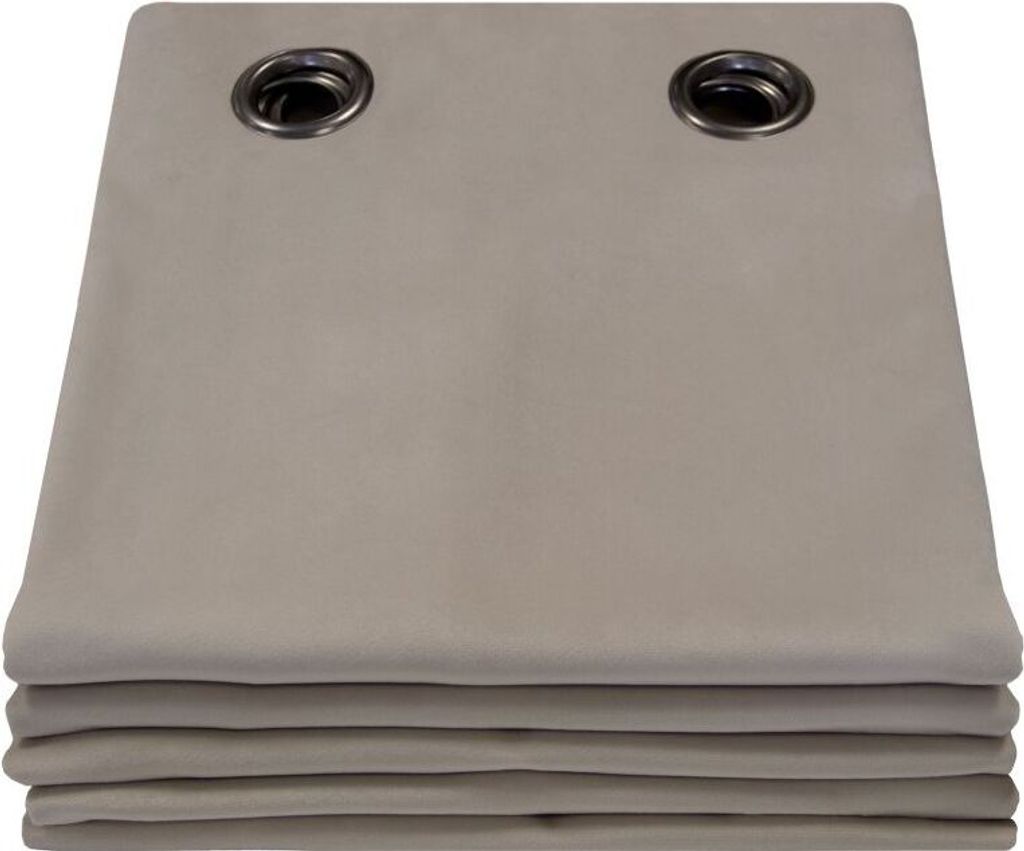 MOONDREAM Verdunkelungsvorhang | Licht+Sonnenschutz | 100% Lichtschutz | Samt | Ösen | Grau MC740 | 135B x 260H cm