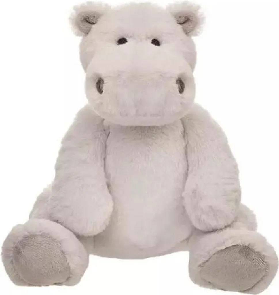 Doudou hippopotame en peluche Ivo gris 28 cm pour éveil des enfants