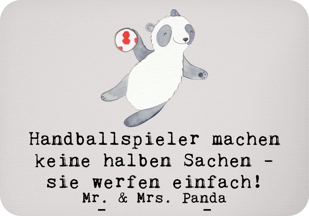 Mr. & Mrs. Panda magnet Handball Wurf - Grau Pastell - Geschenk, wandmagnet, Teamgeist, Leidenschaft, Kühlschrankmagnet, Torhüter, Sportler, Noti...