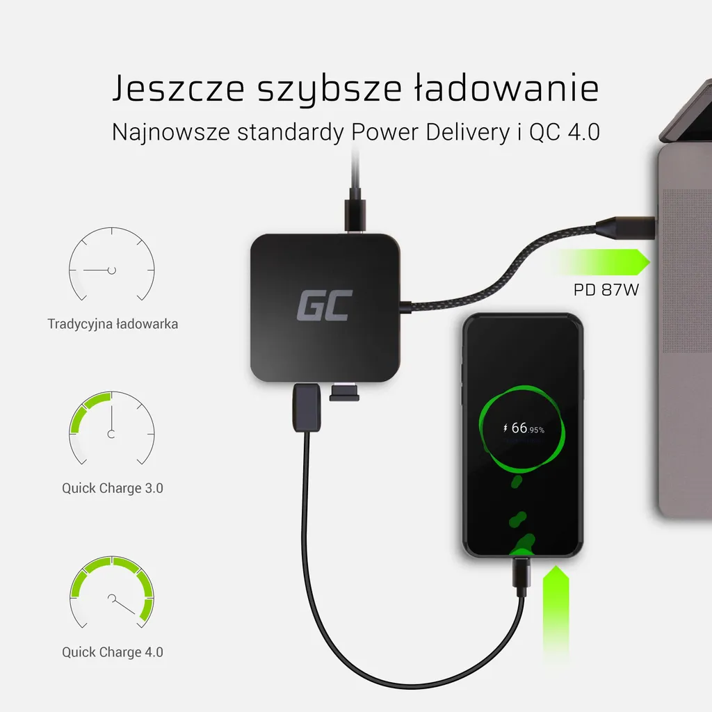 Plus de ports pour votre ordinateur : Station USB-C Green Cell Argent - 5