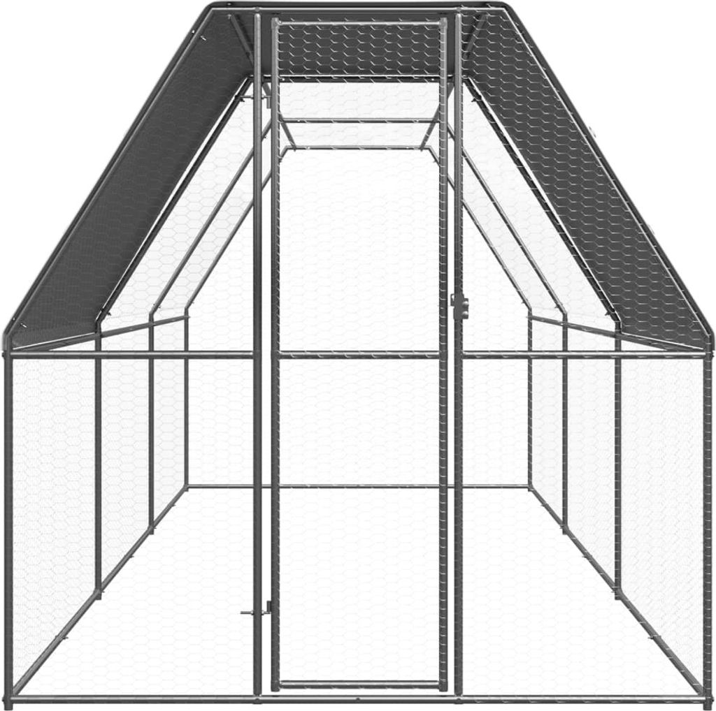 vidaXL Gabbia per polli da esterno 2x6x2 m Acciaio zincato Immagine del prodotto 
